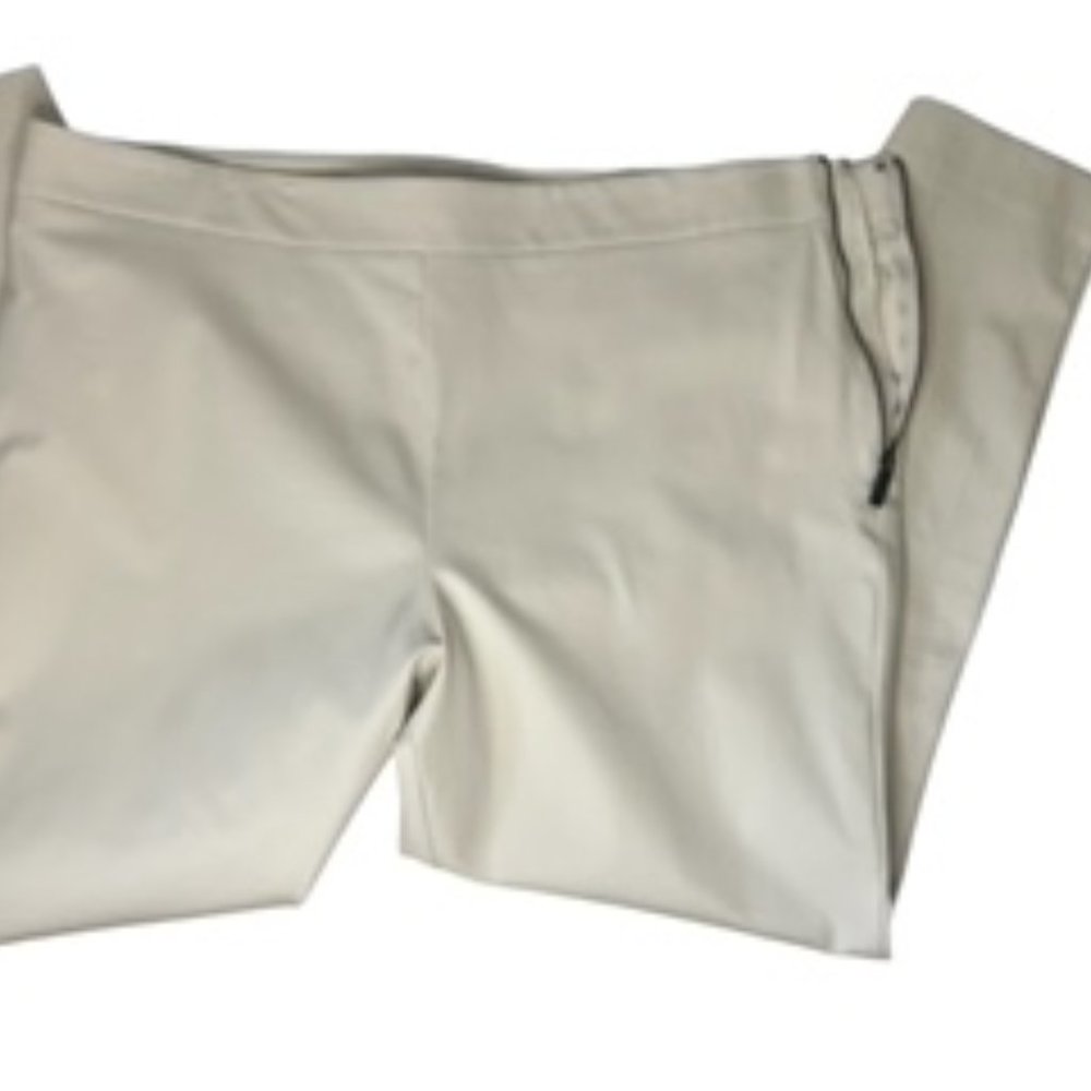 Ann Taylor High Rise Cotton Cropped Stretch Slim Side Ankle Zip Pant Size 16P